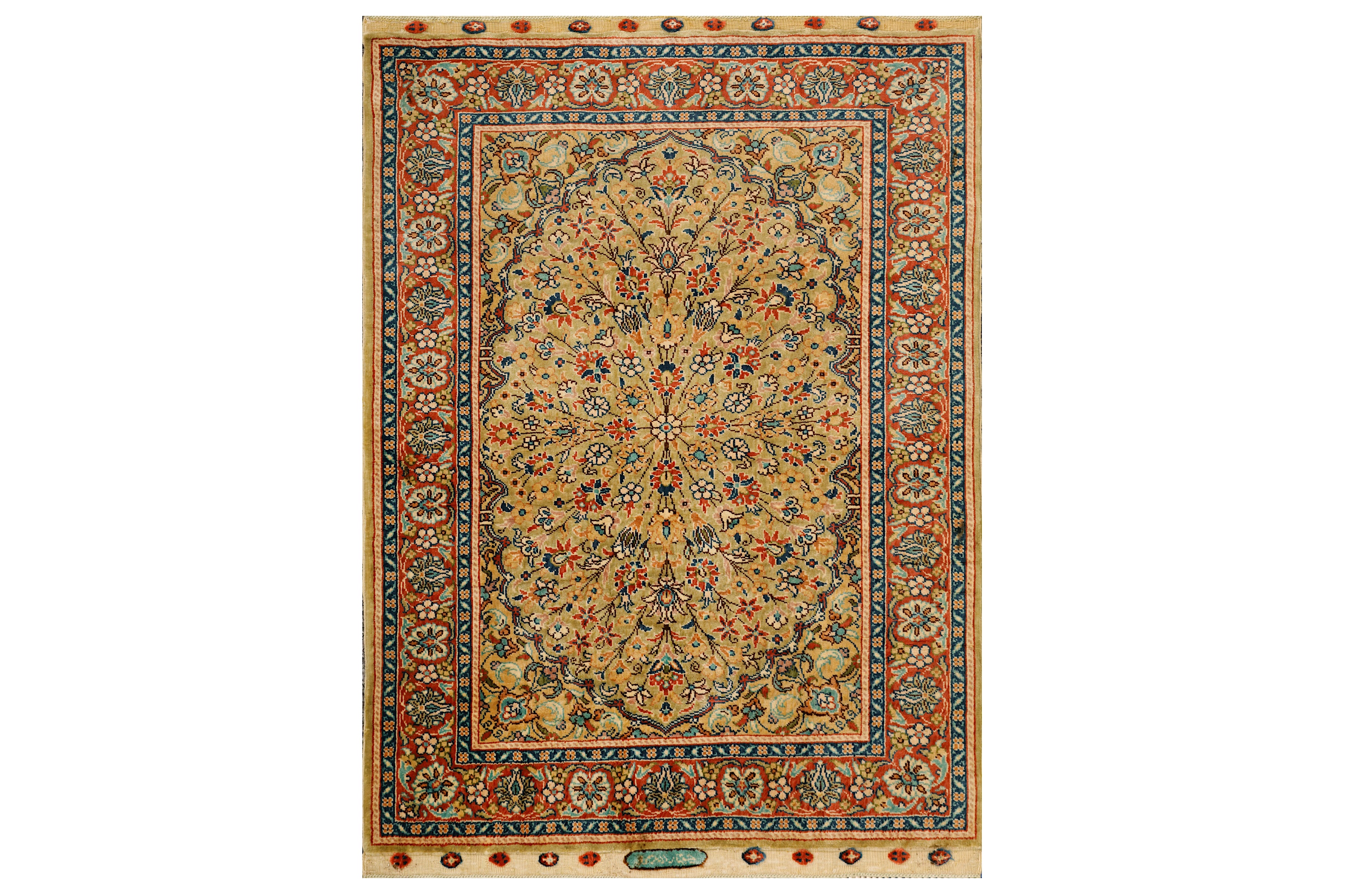 AN EXTREMELY FINE SILK HEREKE MAT, TURKEY