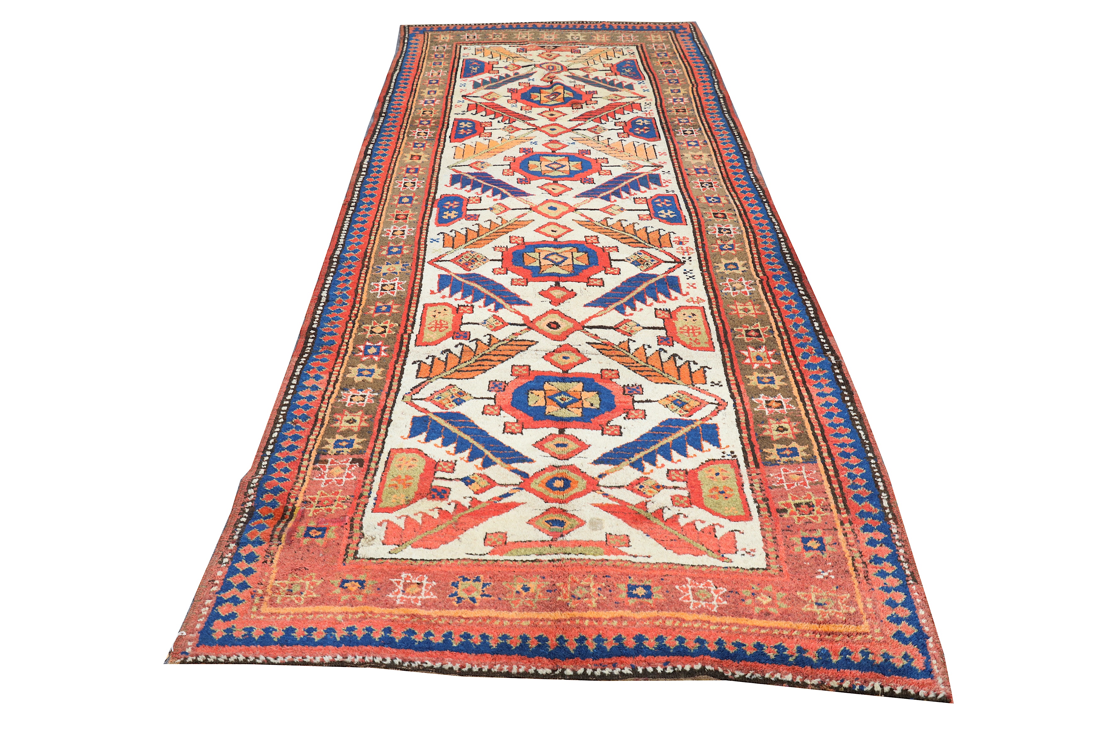 AN ANTIQUE KURDISH LONG RUG - Image 2 of 7