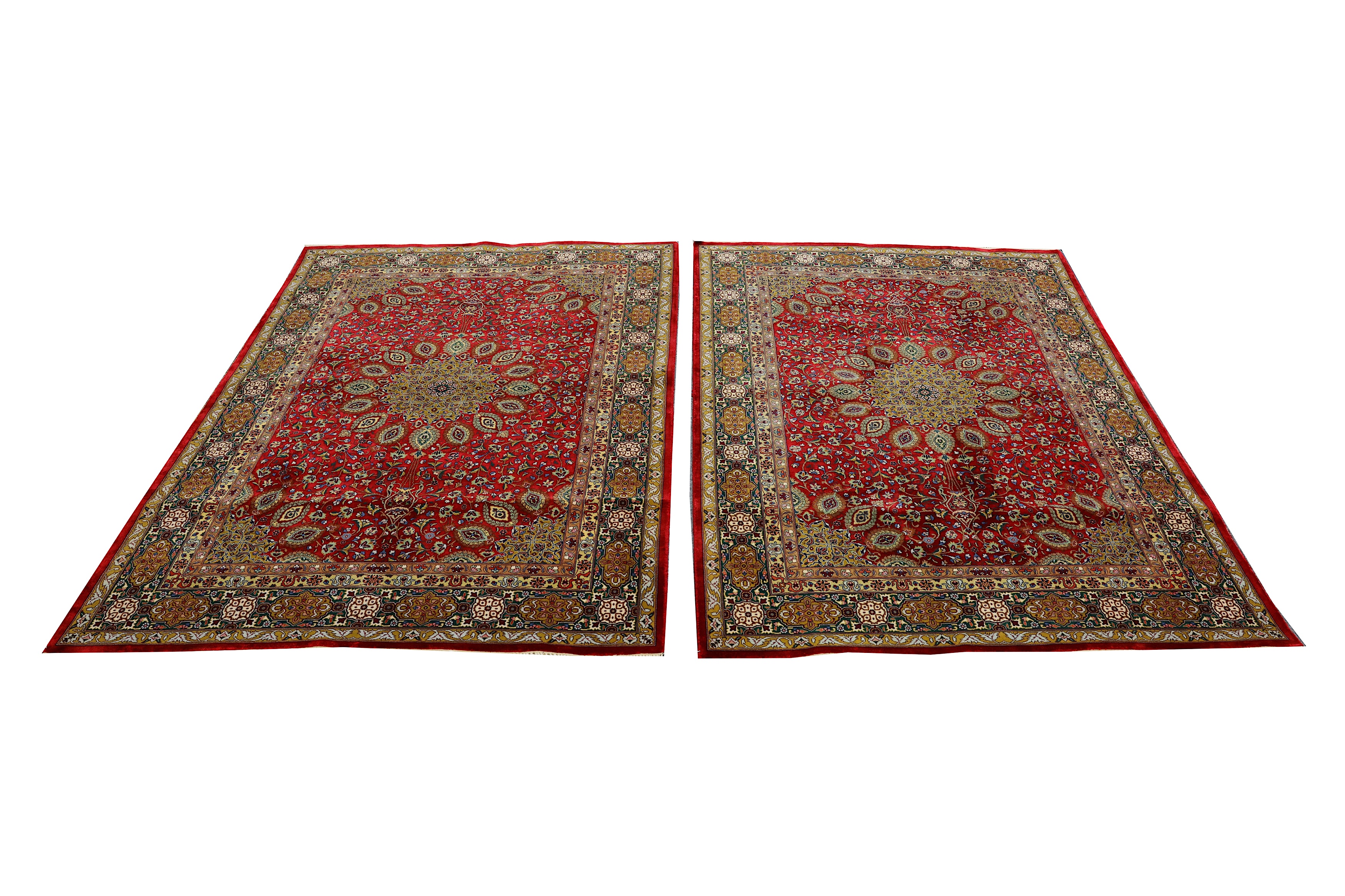 A PAIR OF VERY FINE PART SILK TABRIZ RUGS, NORTH-WEST PERSIA - Image 2 of 12