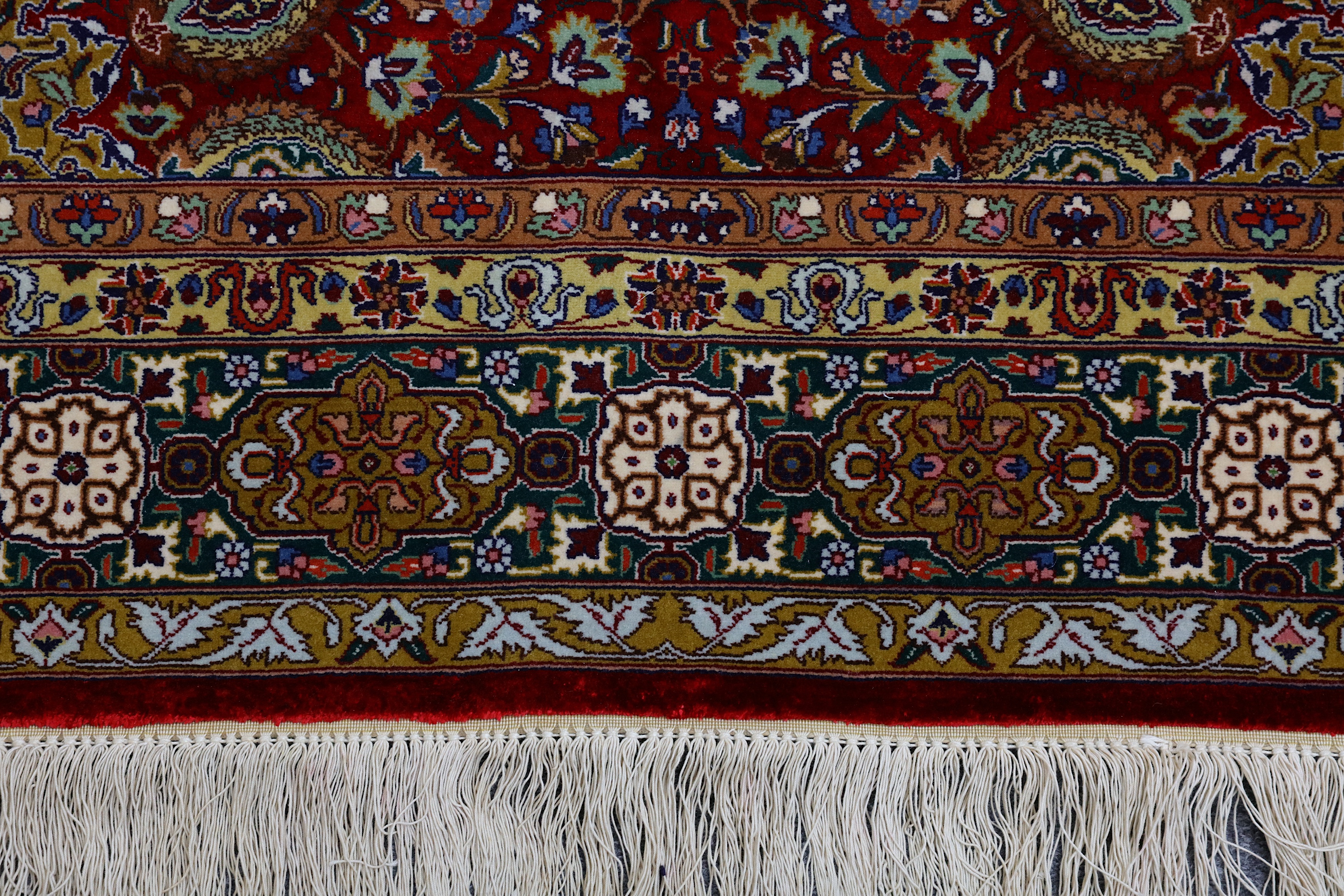 A PAIR OF VERY FINE PART SILK TABRIZ RUGS, NORTH-WEST PERSIA - Image 5 of 12