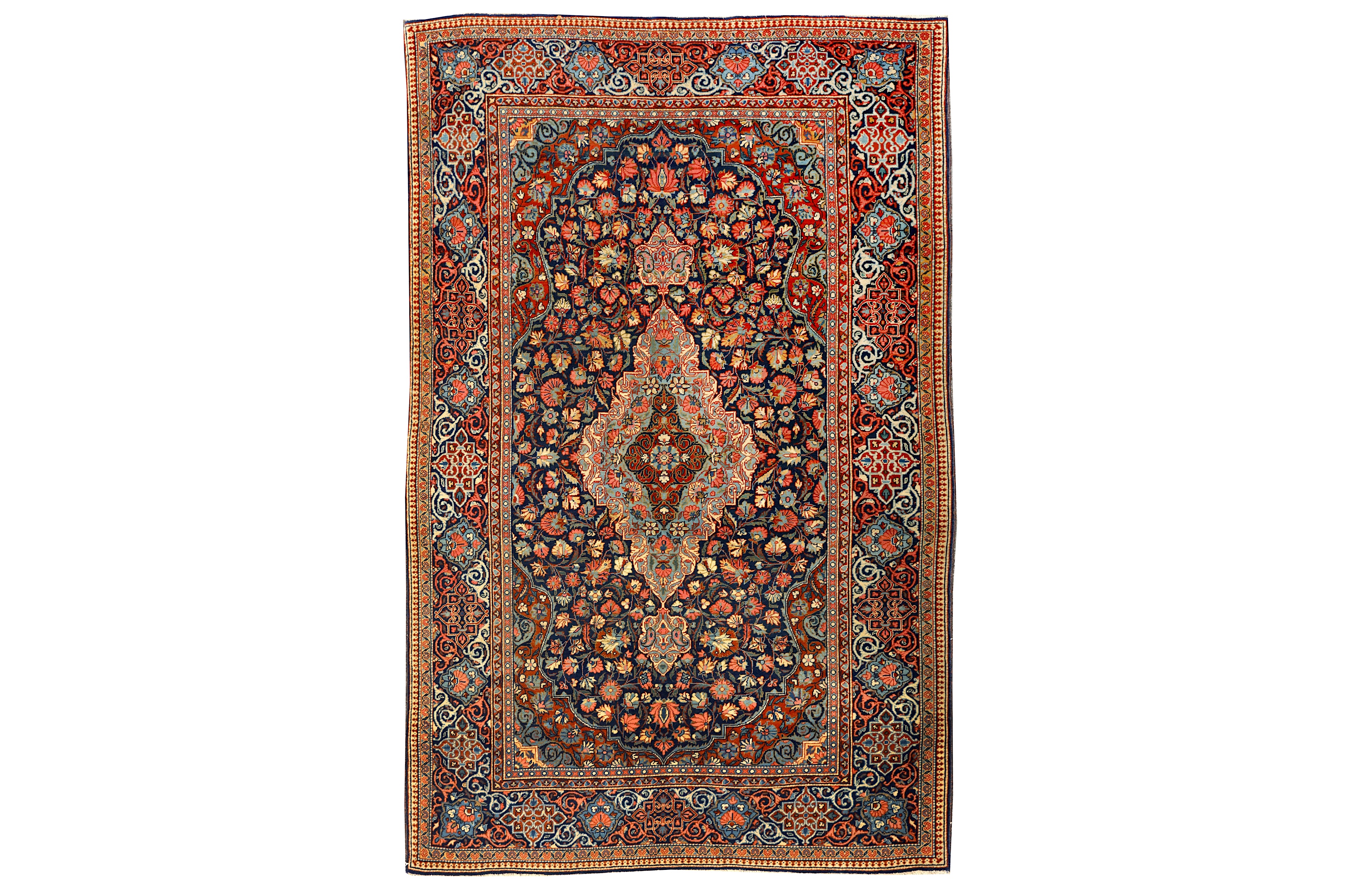 A FINE KASHAN DABIR RUG, CENTRAL PERSIA