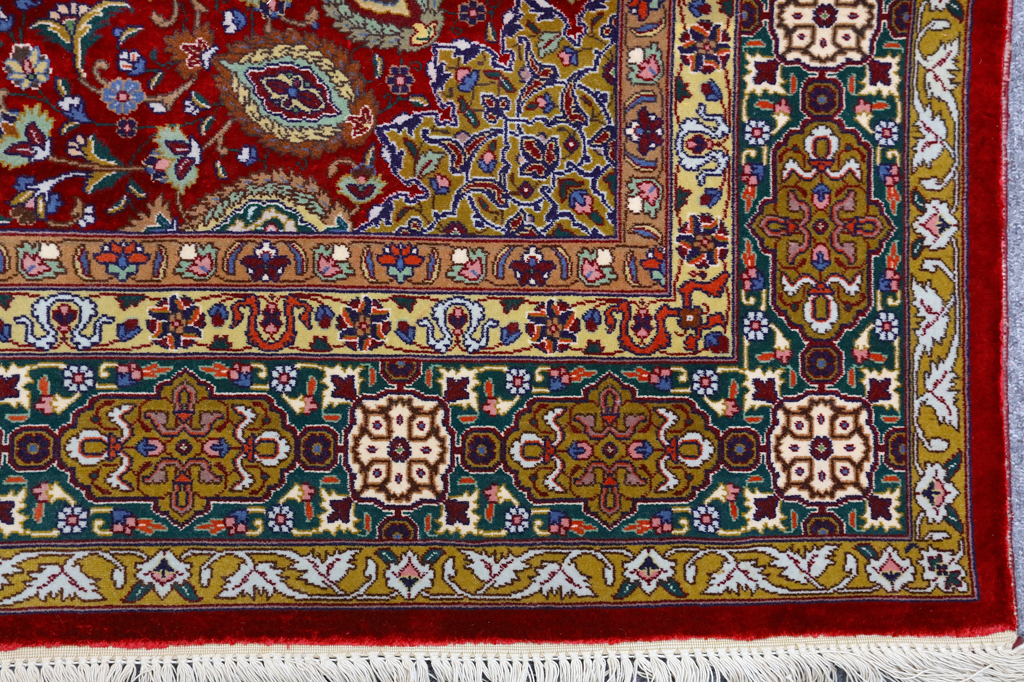 A PAIR OF VERY FINE PART SILK TABRIZ RUGS, NORTH-WEST PERSIA - Image 11 of 12