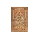 AN EXTREMELY FINE SILK HEREKE PRAYER RUG, TURKEY