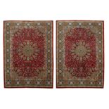 A PAIR OF VERY FINE PART SILK TABRIZ RUGS, NORTH-WEST PERSIA