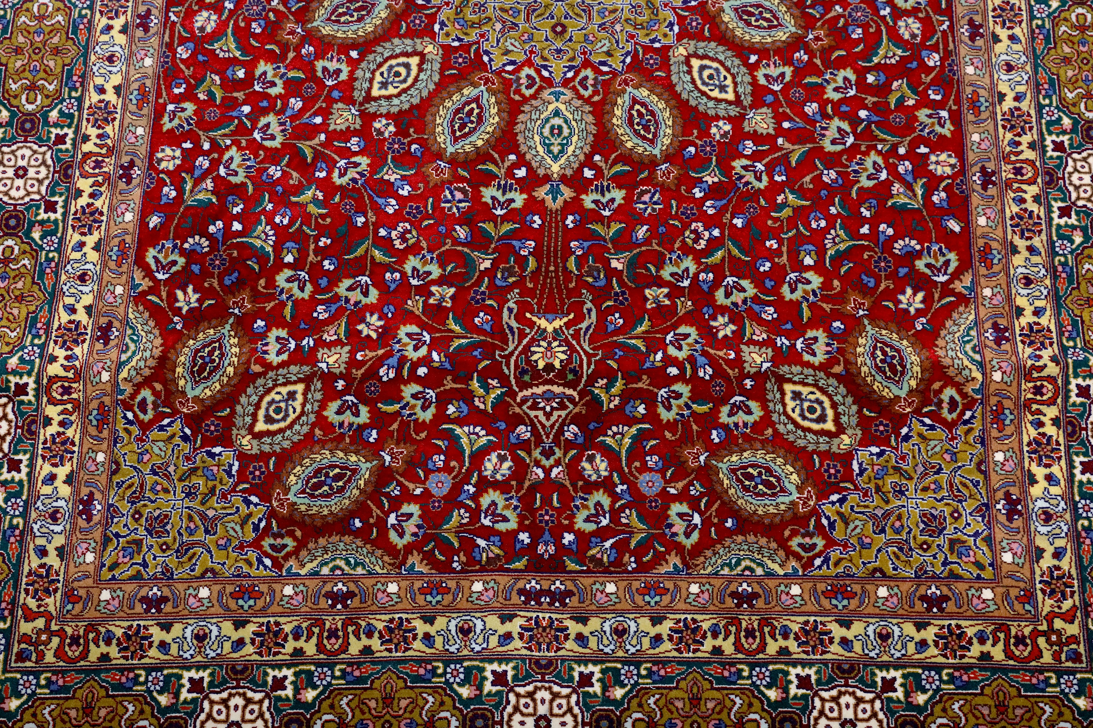 A PAIR OF VERY FINE PART SILK TABRIZ RUGS, NORTH-WEST PERSIA - Image 4 of 12