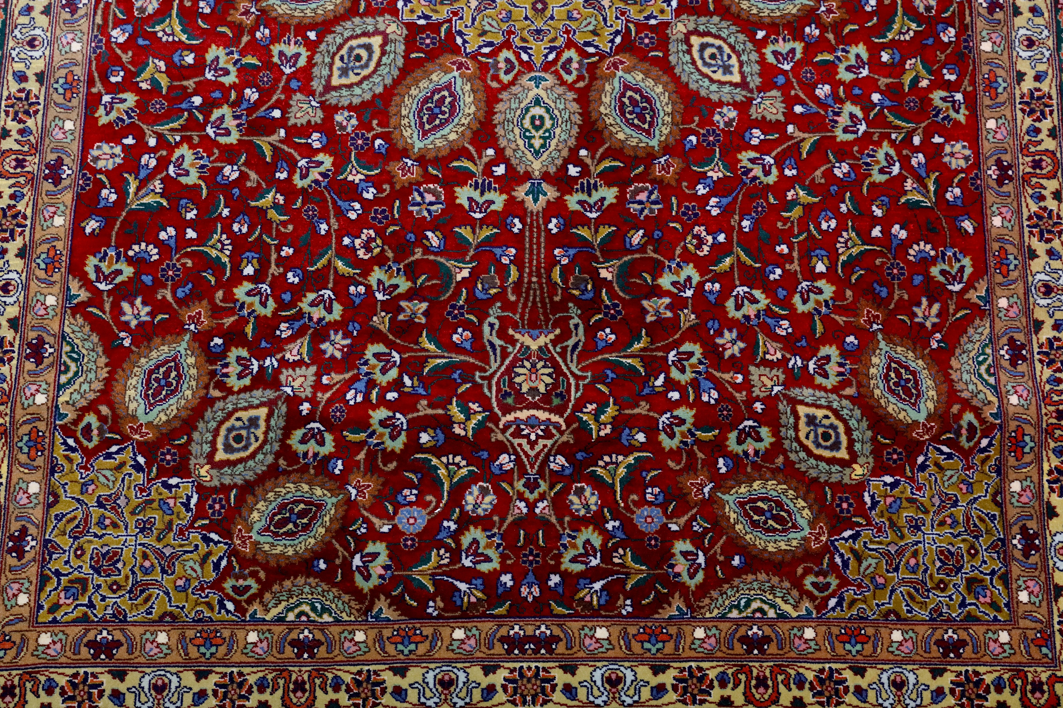 A PAIR OF VERY FINE PART SILK TABRIZ RUGS, NORTH-WEST PERSIA - Image 9 of 12