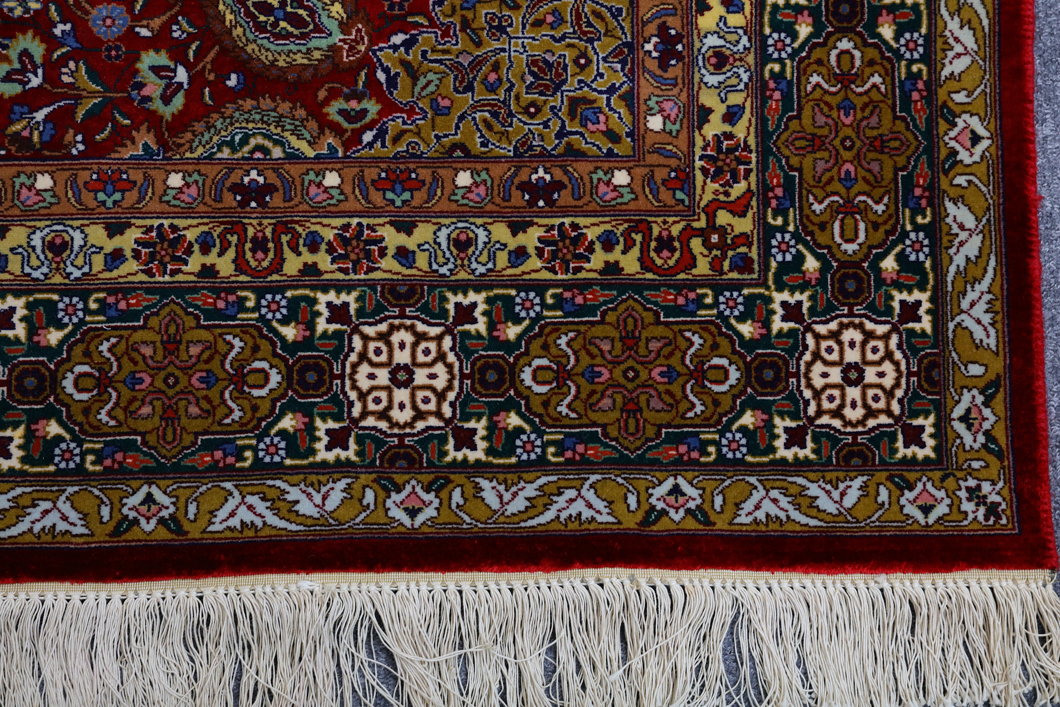 A PAIR OF VERY FINE PART SILK TABRIZ RUGS, NORTH-WEST PERSIA - Image 6 of 12