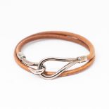 Hermes Brown Leather Jumbo Double Tour Bracelet