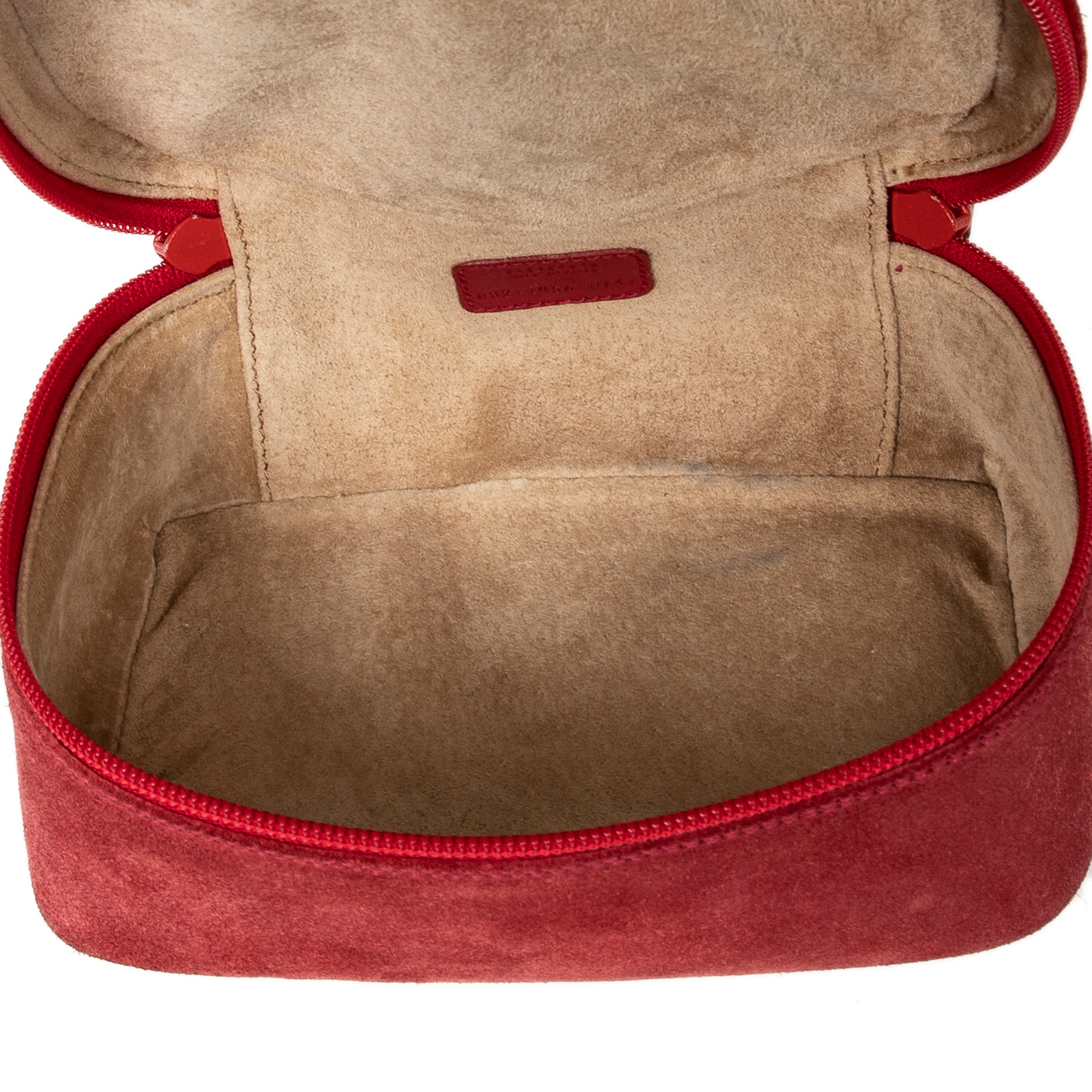 Gucci Red Suede Horsebit Cosmetic Case - Image 6 of 7