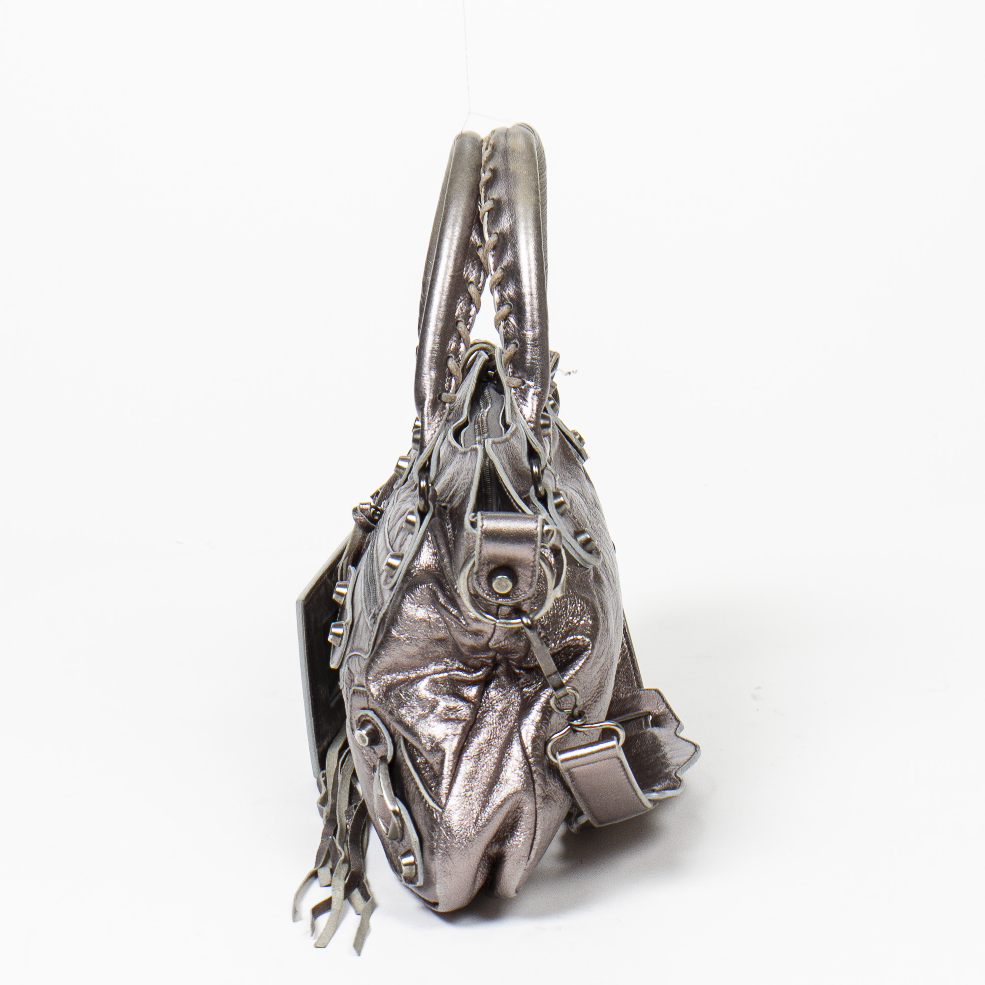 Balenciaga Silver Arena First Bag - Image 4 of 7