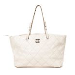 Chanel Ivory Leather On The Road Tote