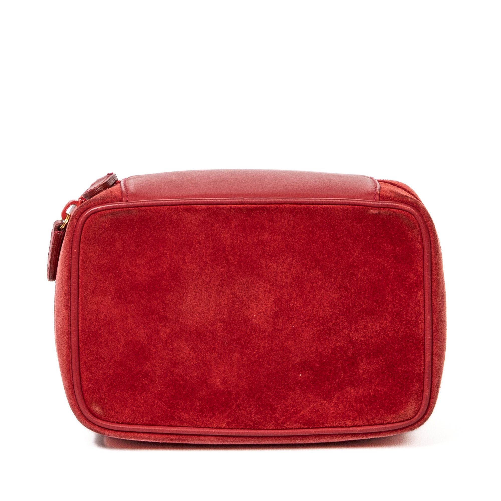 Gucci Red Suede Horsebit Cosmetic Case - Image 5 of 7