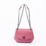 Chanel Pink Quilted Round Single Flap Bag