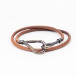 Hermes Brown Leather Jumbo Double Tour Bracelet