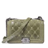 Chanel Khaki Green Medium Boy Bag