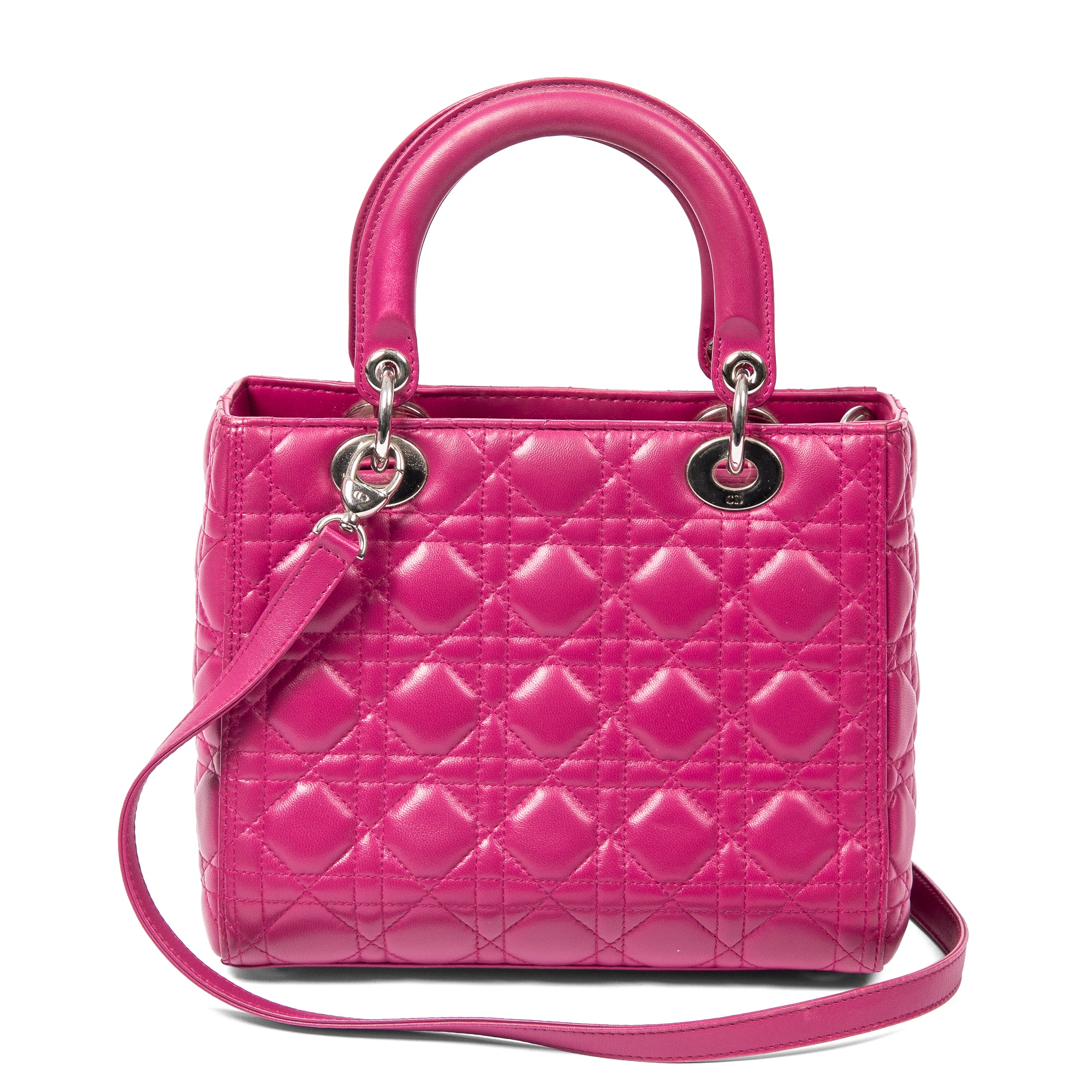 Christian Dior Fuchsia Medium Lady Dior Bag - Image 2 of 7