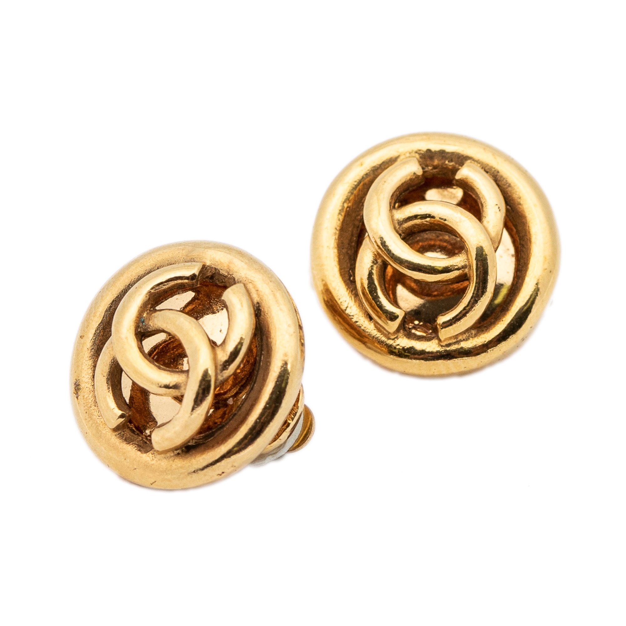 Chanel Logo Clip On Earrings