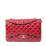 Chanel Red Caviar Jumbo Double Flap Bag