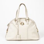 Yves Saint Laurent White Leather Muse 1 Bag