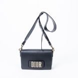 Christian Dior Black Logo Flap Bag