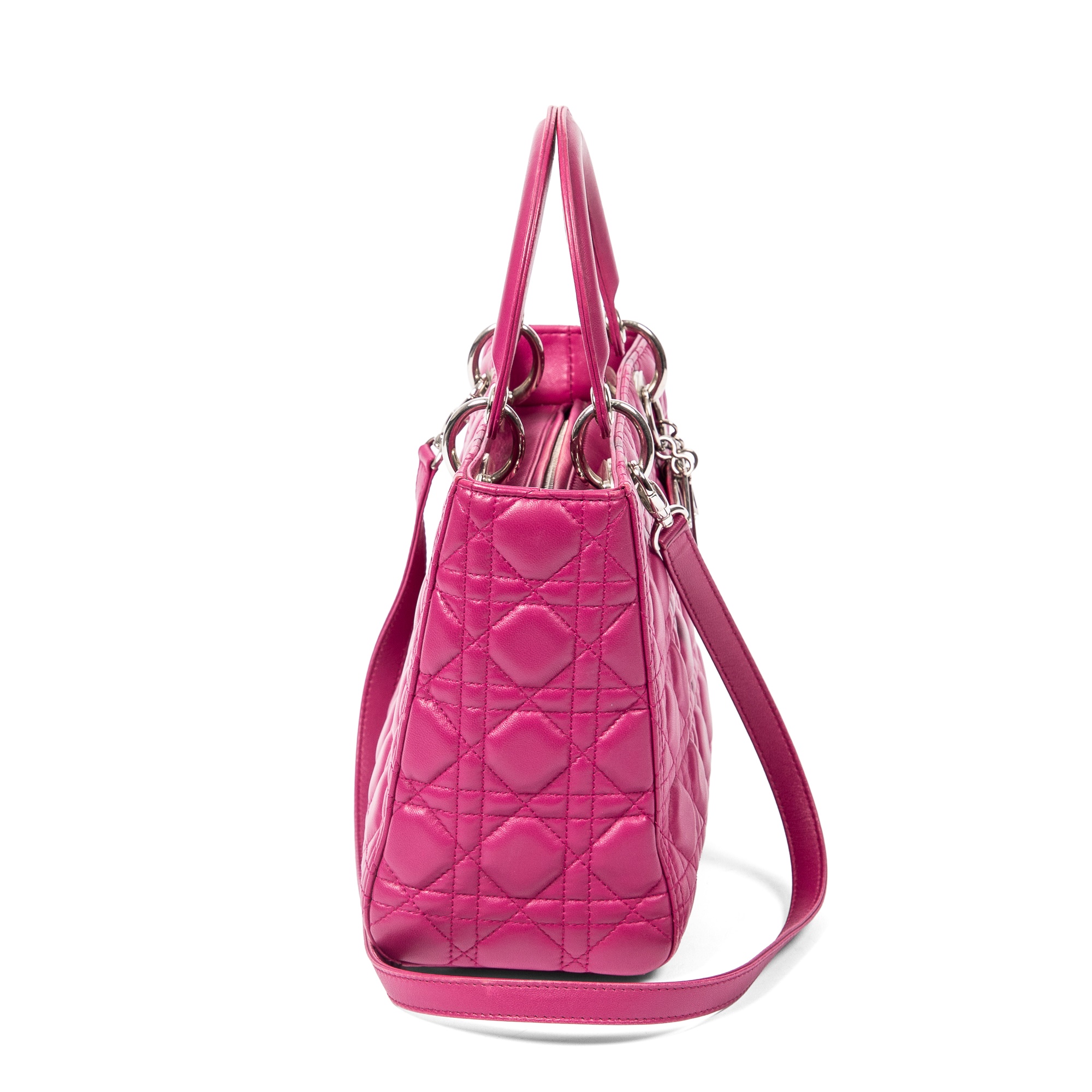 Christian Dior Fuchsia Medium Lady Dior Bag - Image 3 of 7