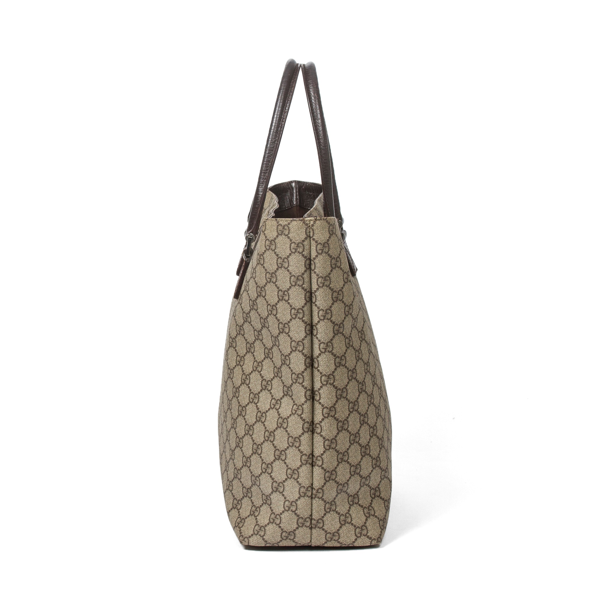 Gucci Beige Supreme Monogram Canvas Tote - Image 4 of 5