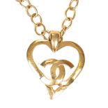 Chanel Large Heart Logo Pendant Necklace