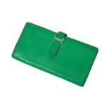 Hermes Bamboo Green Epsom Bearn Bi-Fold Wallet