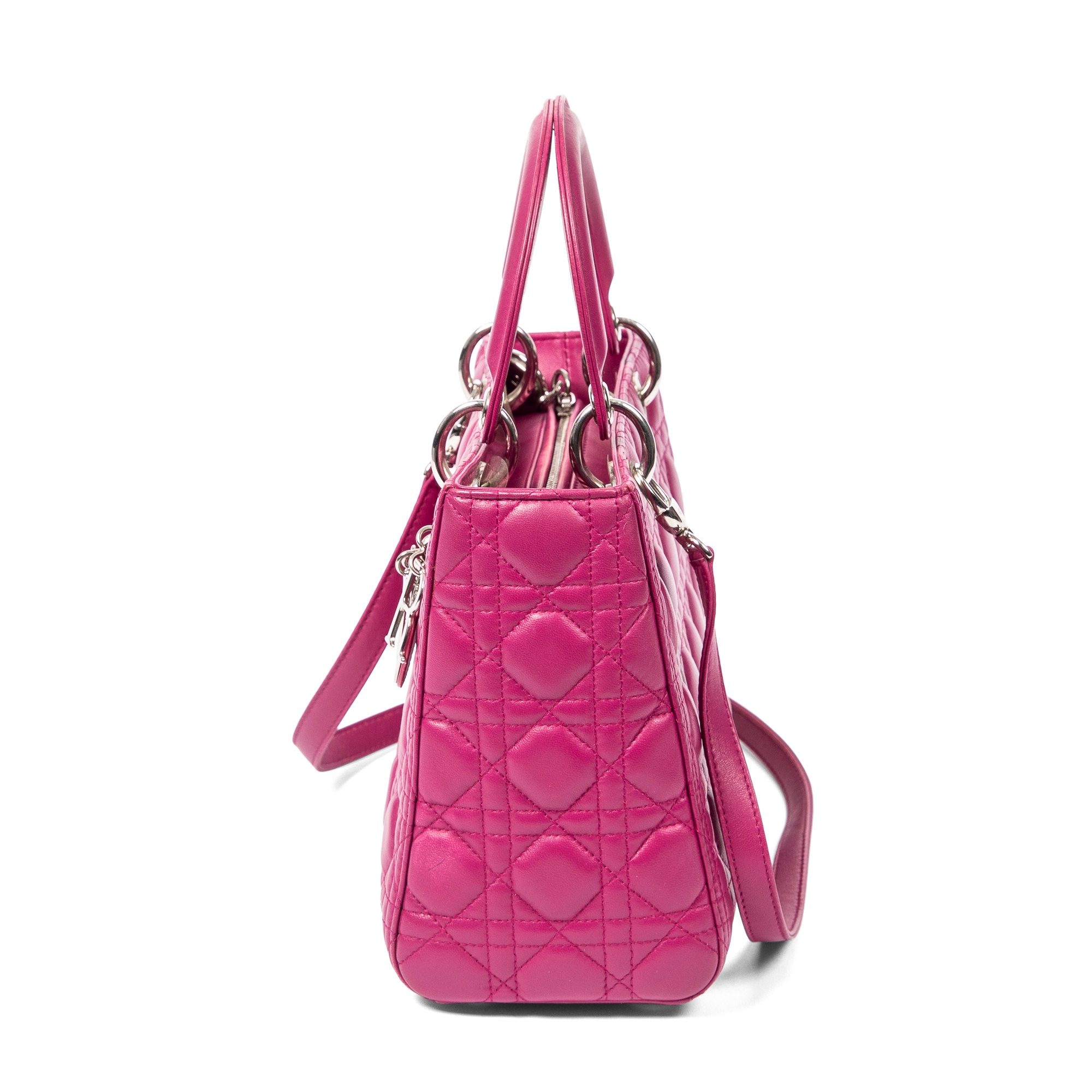 Christian Dior Fuchsia Medium Lady Dior Bag - Image 4 of 7