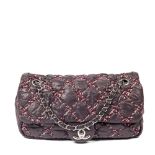 Chanel Tweed On Stitch Medium Flap Bag