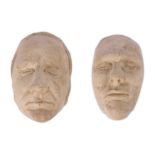 A PAIR OF PLASTER DEATH MASKS OF BURKE AND HARE