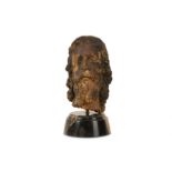 A 15TH / 16TH CENTURY GERMAN CARVED LIMEWOOD HEAD OF CHRIST