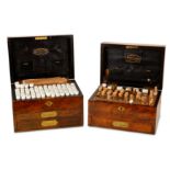 TWO LATE 19TH CENTURY ENGLISH HOMEOPATHIC APOTHECARY BOXES