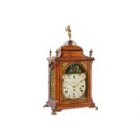 A MID 18TH CENTURY SIX TUNE MUSICAL FUSEE TABLE CLOCK WITH AUTOMATA SIGNED MARRIOT, FLEET STREET