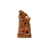 'YOU DIRTY BOY!' A 19TH CENTURY TERRACOTTA FIGURAL GROUP AFTER GIOVANNI FOCARDI FOR PEARS SOAP