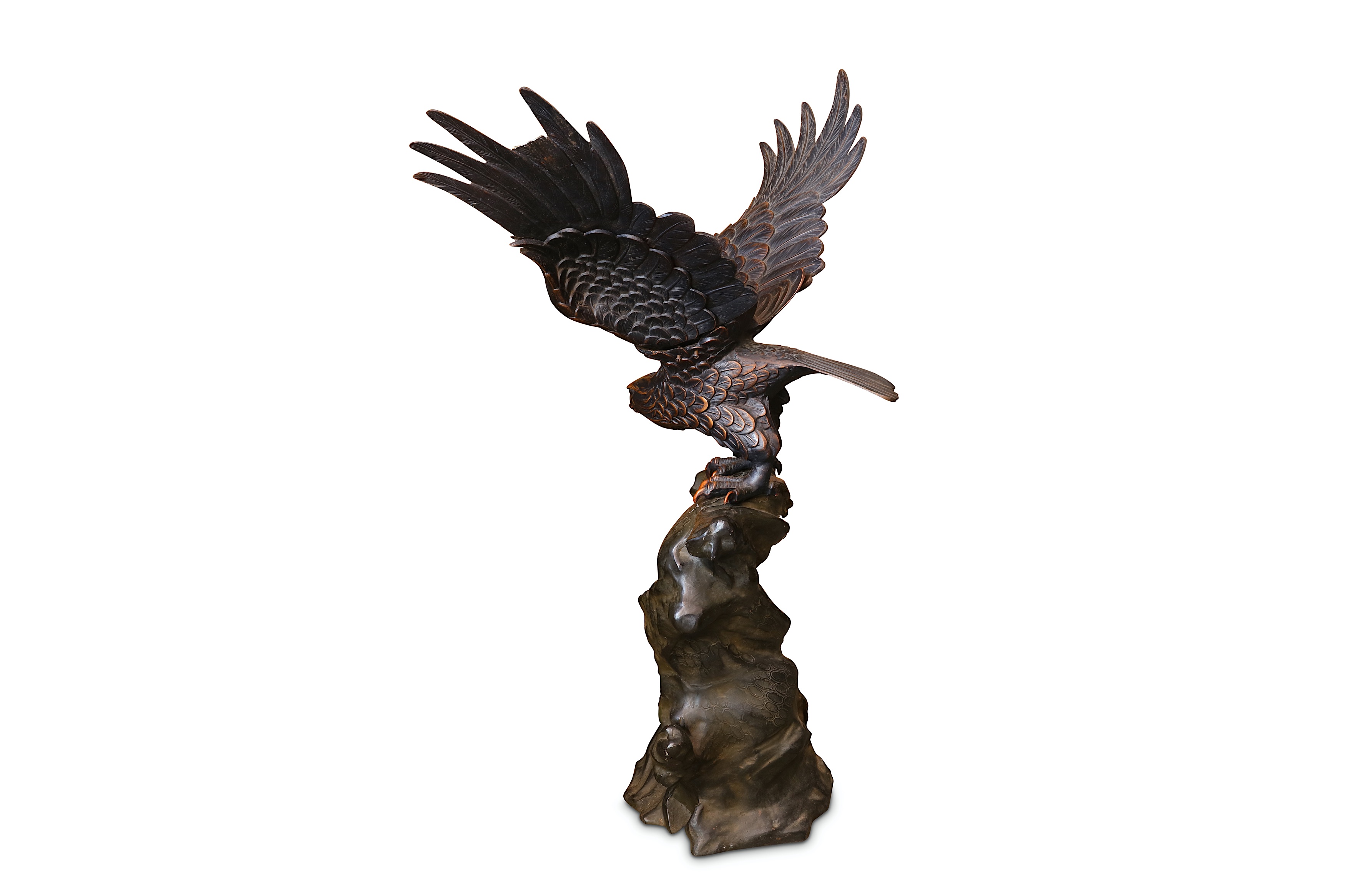 A VERY LARGE BRONZED METAL MODEL OF AN EAGLE - Image 2 of 4