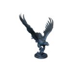 A MONUMENTAL BRONZED METAL FIGURE OF AN EAGLE IN FLIGHT