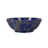 A CARVED MADANI LAPIS LAZULI BOWL