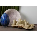 A LARGE SOLID LAPIS LAZULI SPECIMEN EGG