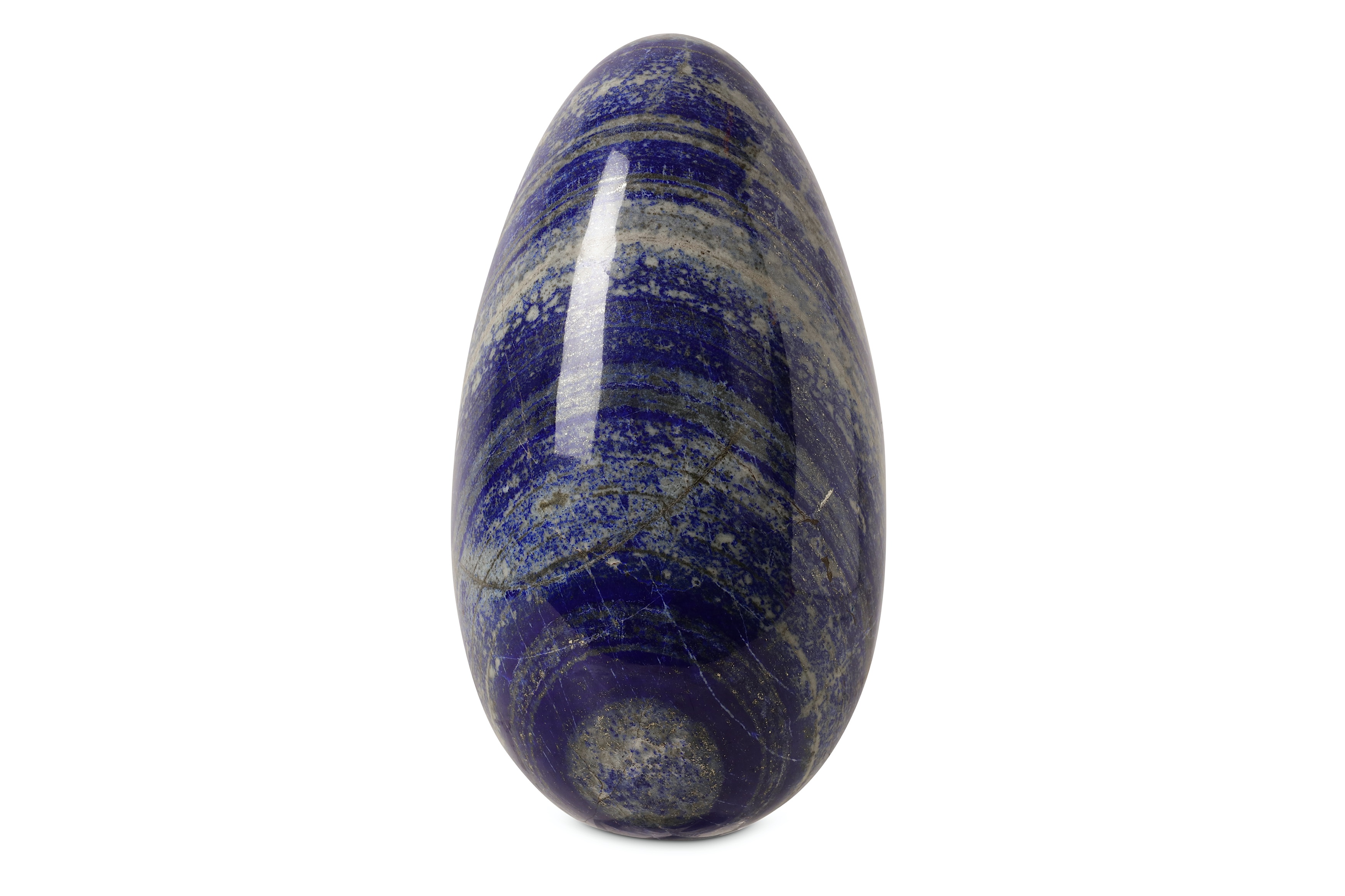 A LARGE LAPIS SOLID LAZULI SPECIMEN EGG