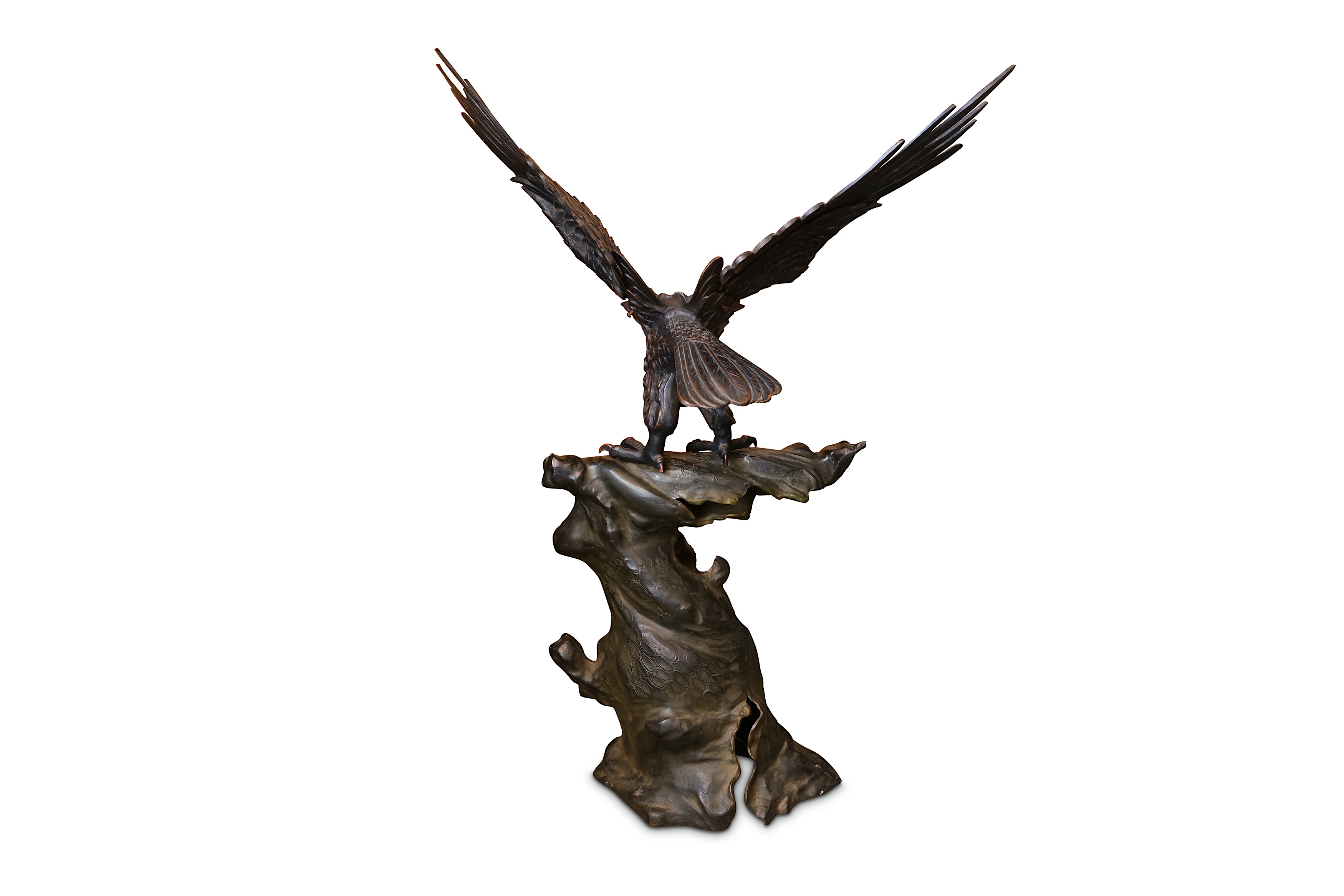 A VERY LARGE BRONZED METAL MODEL OF AN EAGLE - Image 3 of 4