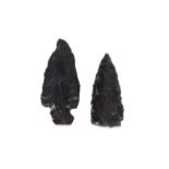 TWO NEOLITHIC FLINT ARROW HEADS