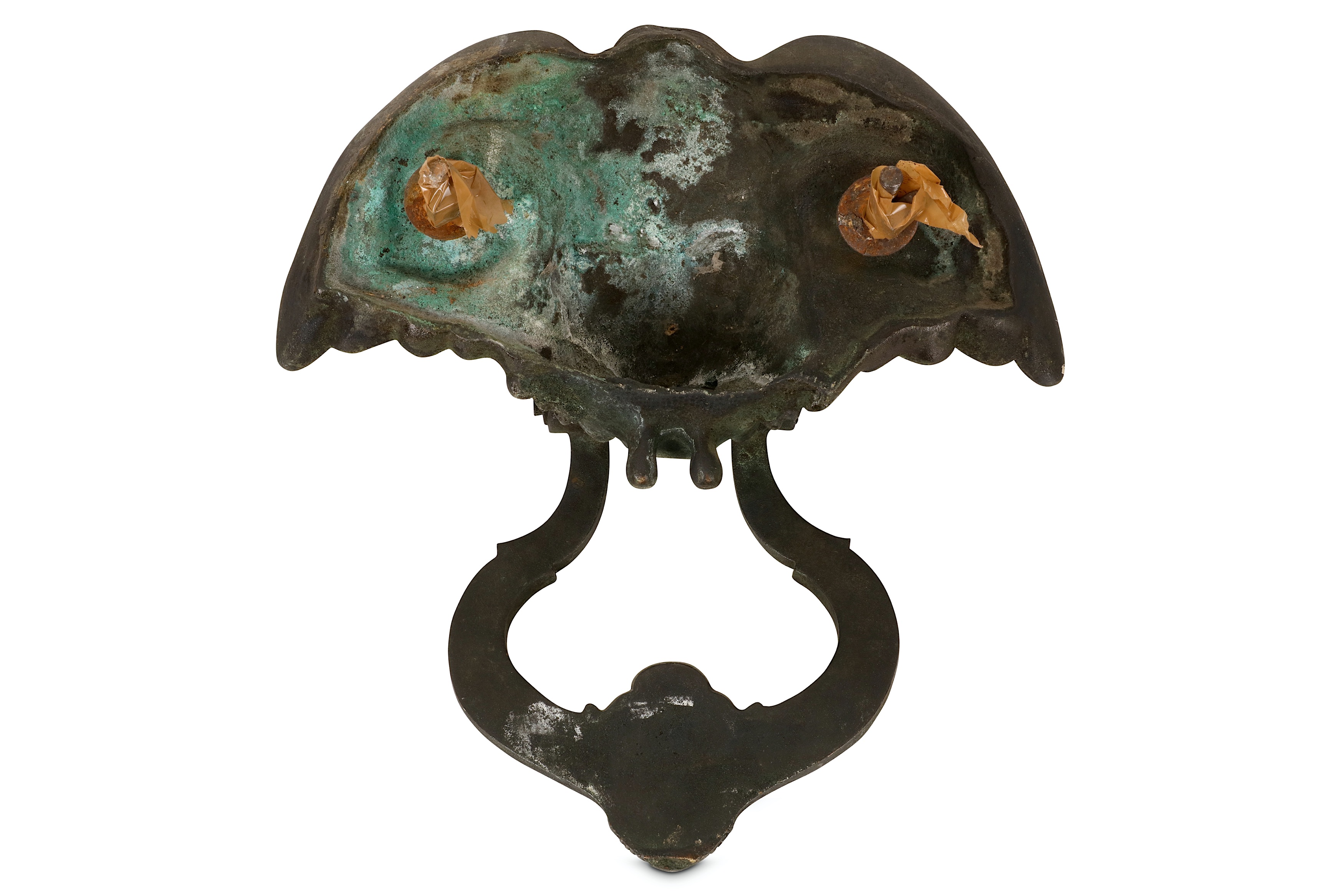 A 19TH CENTURY CAST IRON DOOR KNOCKER MODELLED WITH A DEVIL - Image 2 of 2