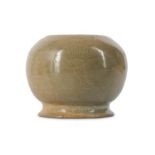 A CHINESE CELADON-GLAZED 'LOTUS' JAR.