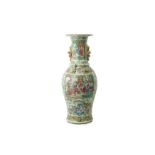A CHINESE CANTON FAMILLE ROSE VASE.