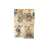 A COLLECTION OF JAPANESE WOODBLOCK PRINTS BY KUNIYOSHI, KUNISADA AND OTHERS.