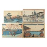 A COLLECTION OF JAPANESE WOODBLOCK PRINTS BY HIROSHIGE I & HIROSHIGE II