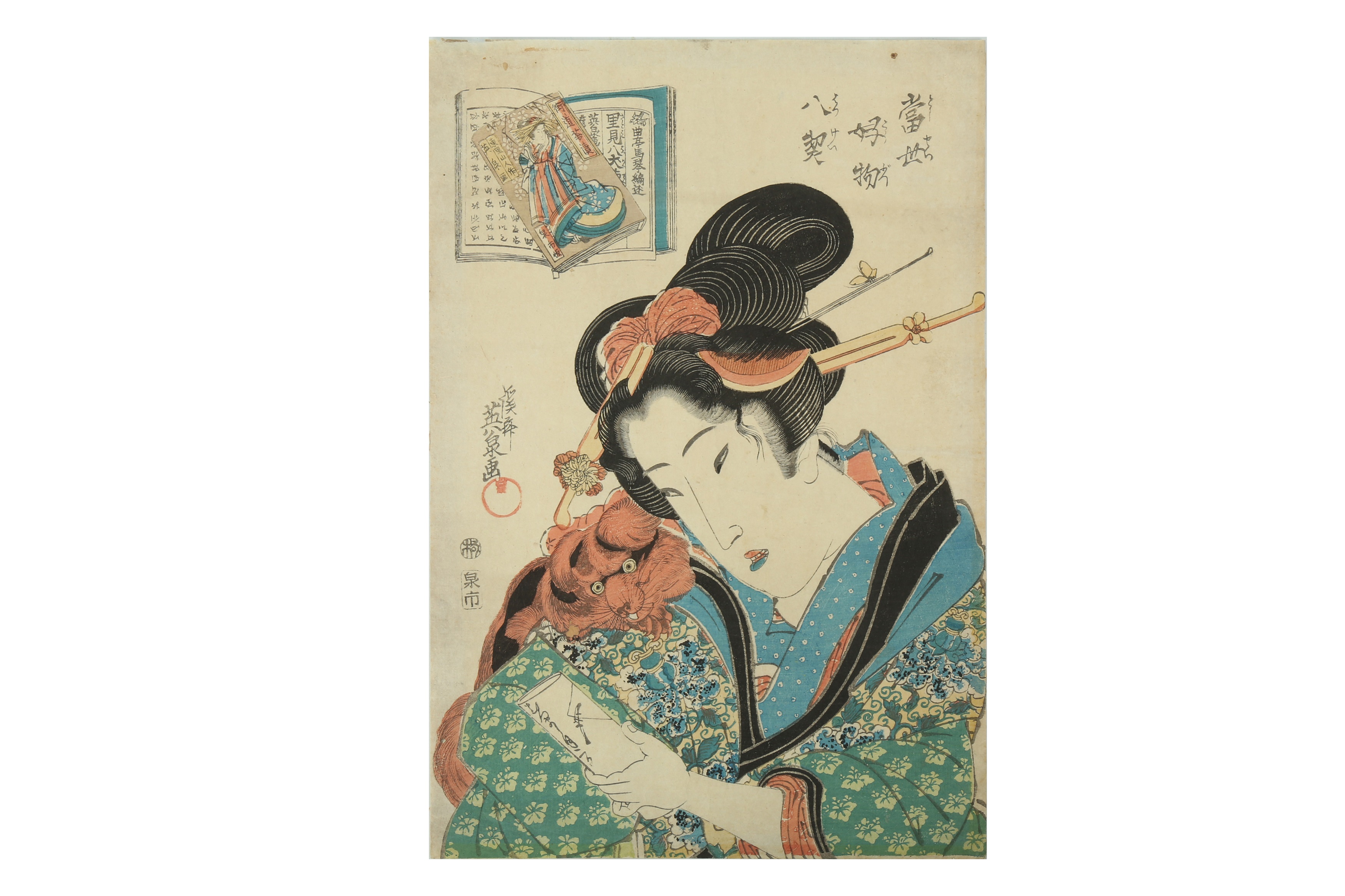 A JAPANESE WOODBLOCK PRINT BY KEISAI EISEN (1790 - 1848).