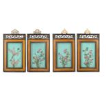 A SET OF FOR CHINESE FAMILLE ROSE 'BLOSSOMS' PLAQUES.