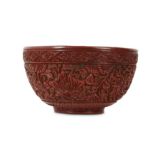 A CHINESE CINNABAR LACQUER BOWL.